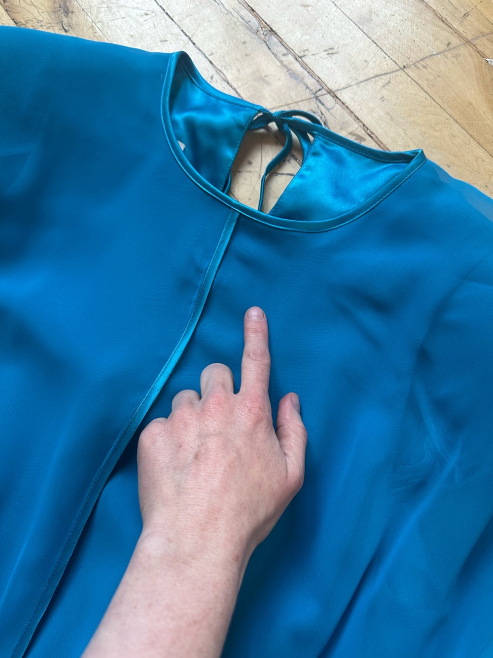 Wayne Clark Teal Blue Long Sleeve Maxi Dress - Picture 10 of 12
